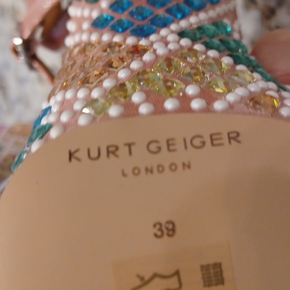 Kurt Geiger London Kensington Glitz Rainbow Rhinestone Platform Sandals NEW EU39 - Picture 8 of 10